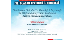 CHP İL KONGRESİ 30 EYLÜL’DE