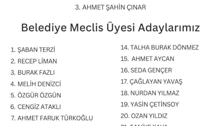 İYİ PARTİ SÜLEYMANPAŞA MECLİS LİSTESİ
