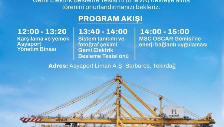 Asyaport’tan Sürdürülebilir Deniz Taşımacılığına Yön Veren Gemilere Karadan Enerji Verme Projesi