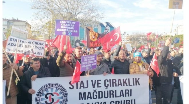 STAJ MAĞDURLARI HAKKINI İSTİYOR