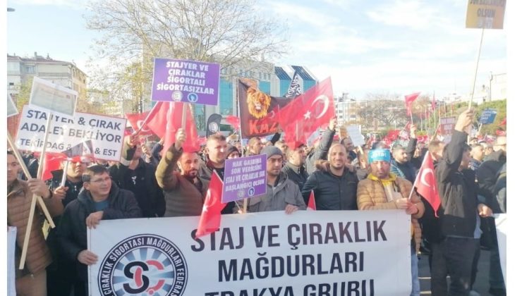 STAJ MAĞDURLARI HAKKINI İSTİYOR