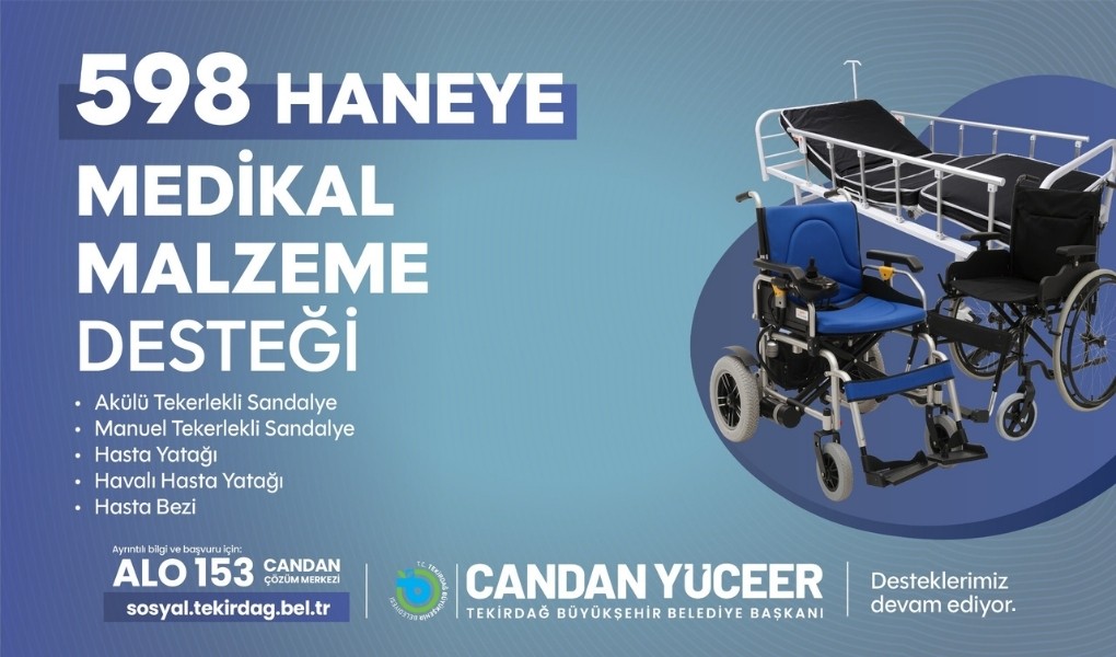 BÜYÜKŞEHİR’DEN 598 HANEYE MEDİKAL MALZEME DESTEĞİ